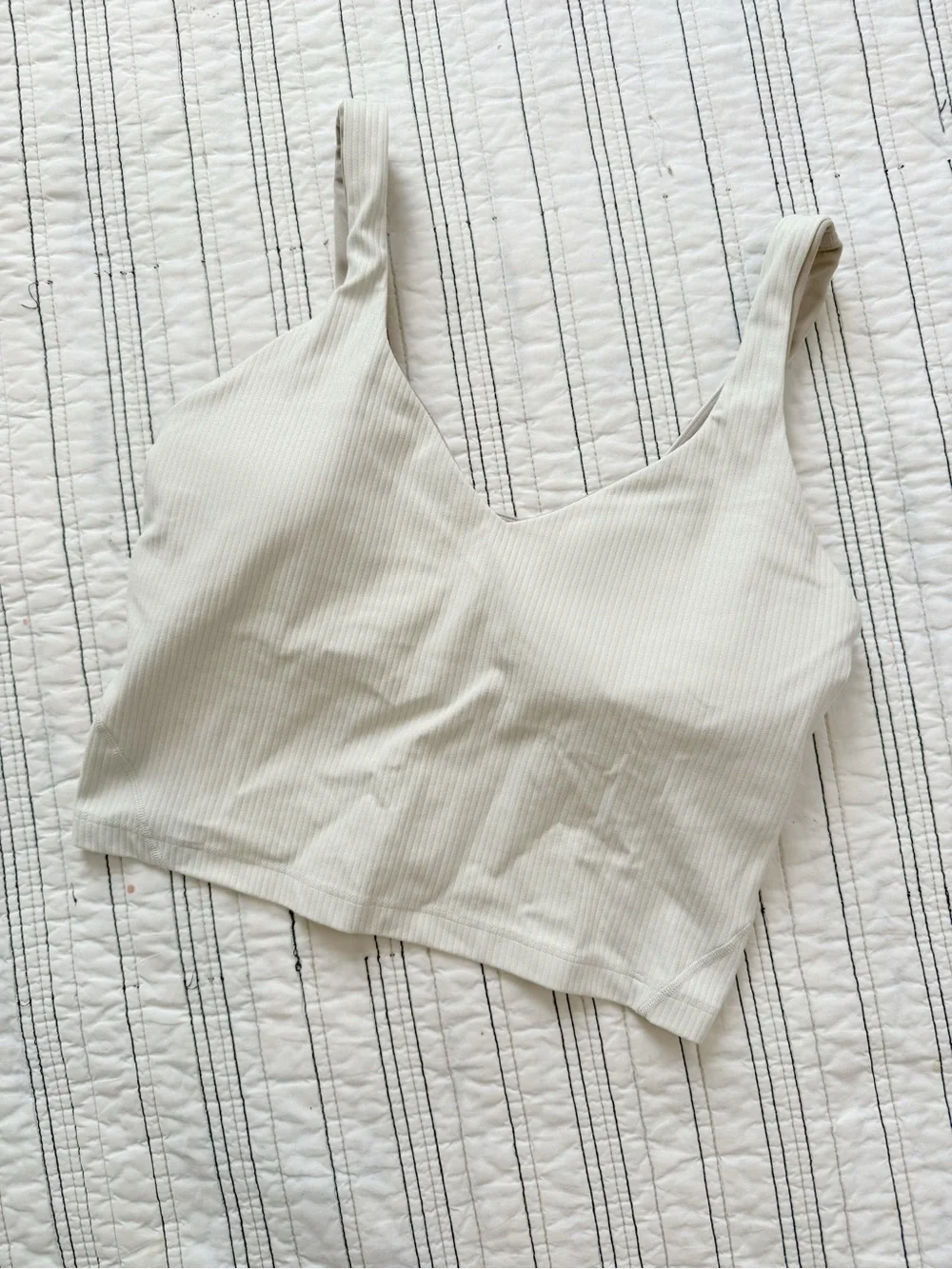 Lululemon Align Ribbed Tank Top Shine Bone Radiate Transparent Foil Ivory size 8